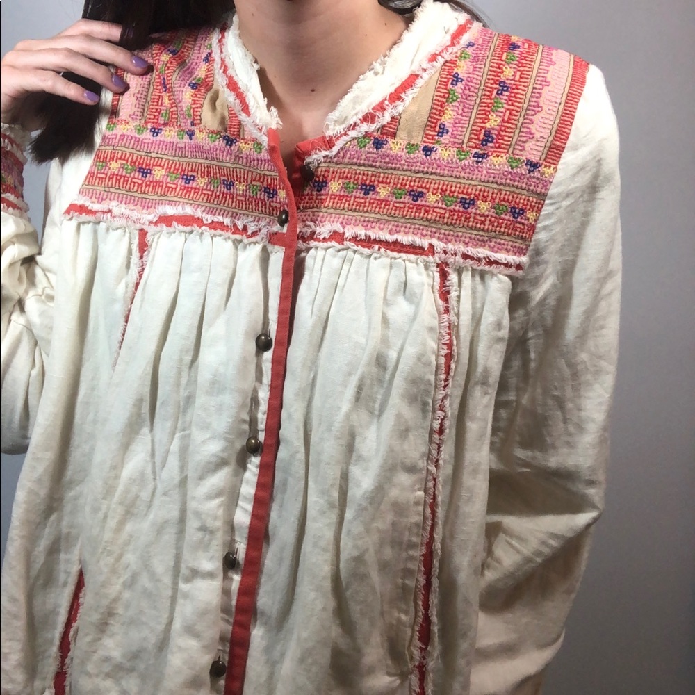 Free People Embroidered Top